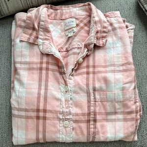 J Crew size small perfect fit pink long sleeved flannel shirt